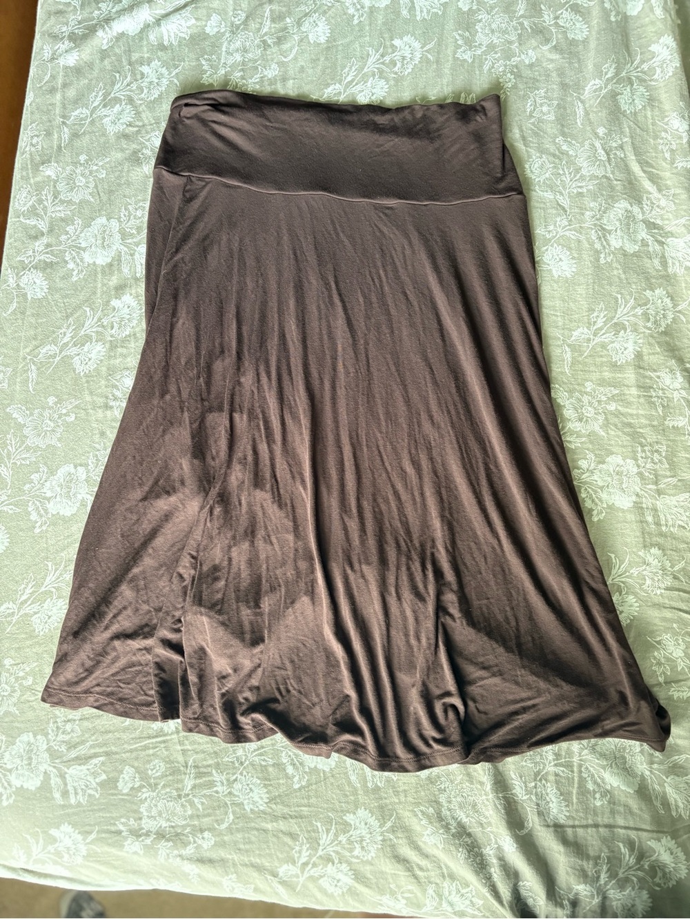 Women's Chocolate Brown A-Line Skirt - Soft Jersey